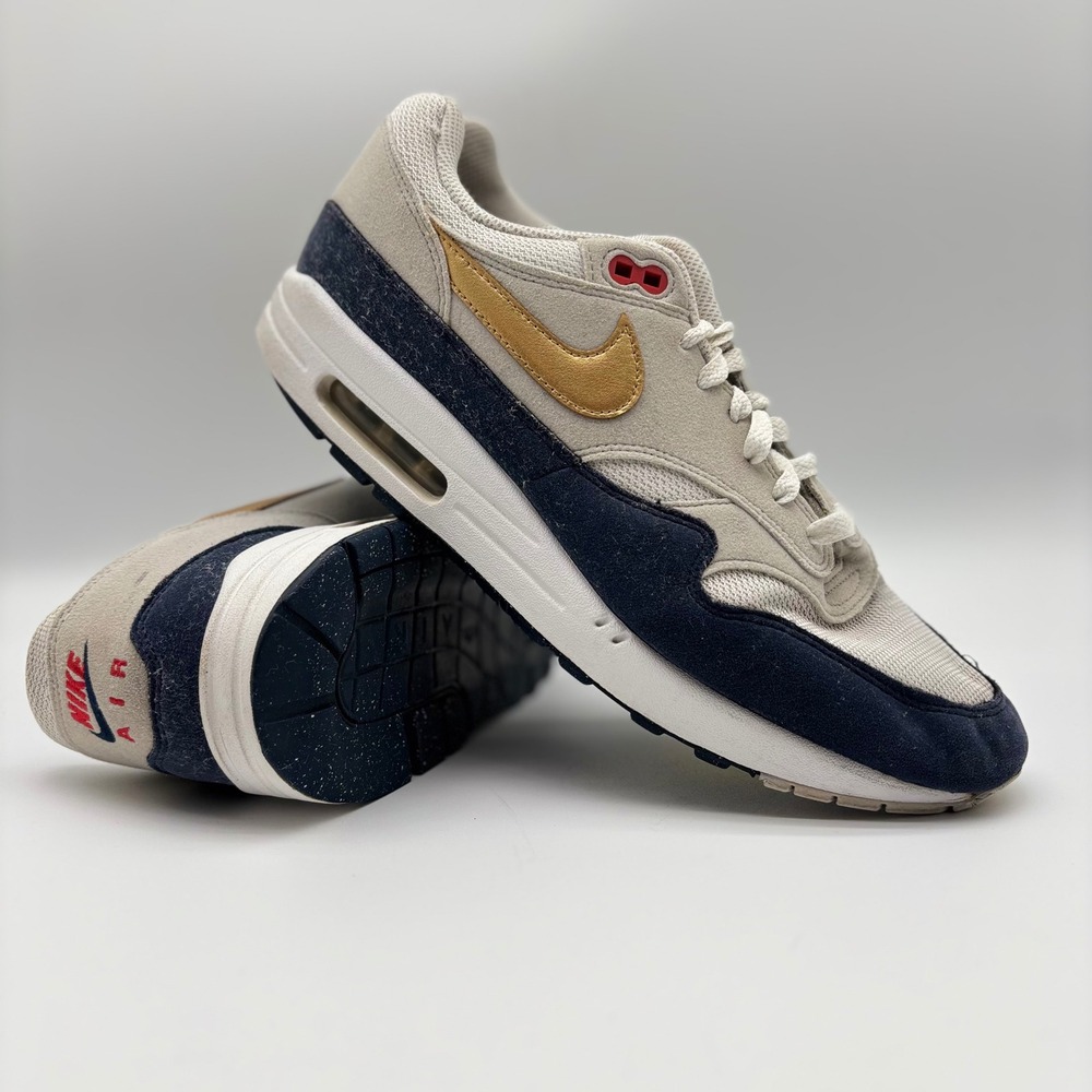 Nike Air Max 1 87 Light Bone Metallic Gold Obsidian‎ HM9604-400 Mens 11